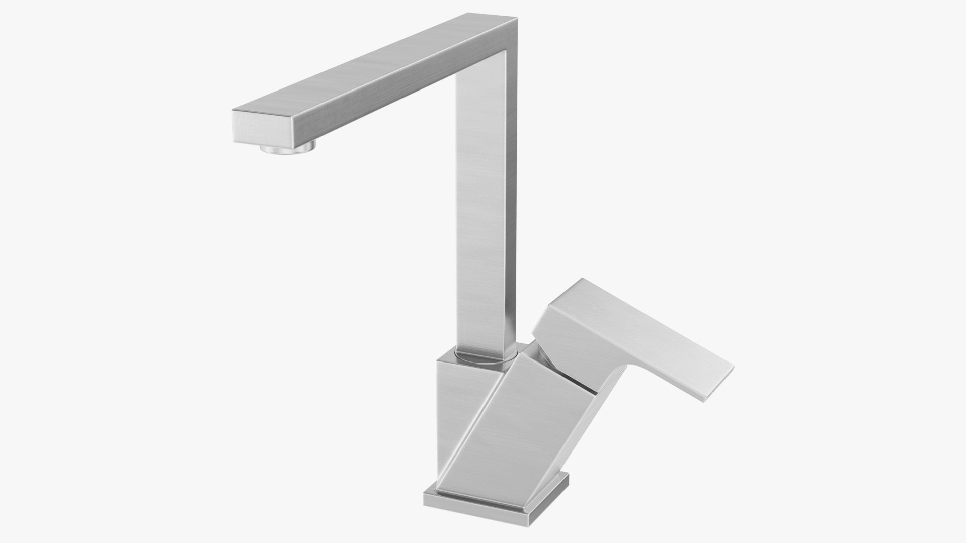 Angular Single Lever Kitchen Mixer Tap 3D model preview