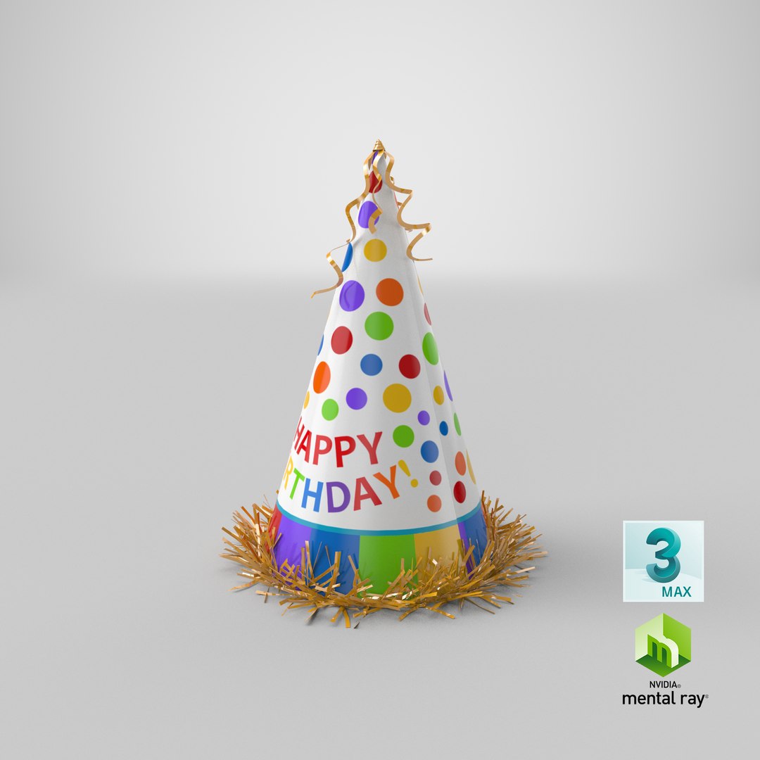 party hat happy birthday 3D model https://p.turbosquid.com/ts-thumb/7A/KhqW5R/4BvIjisN/stemcell_max_mental_ray_render/png/1562224935/1920x1080/fit_q87/6c369acb3e7658a7c44546ee632455da798ccfcb/stemcell_max_mental_ray_render.jpg