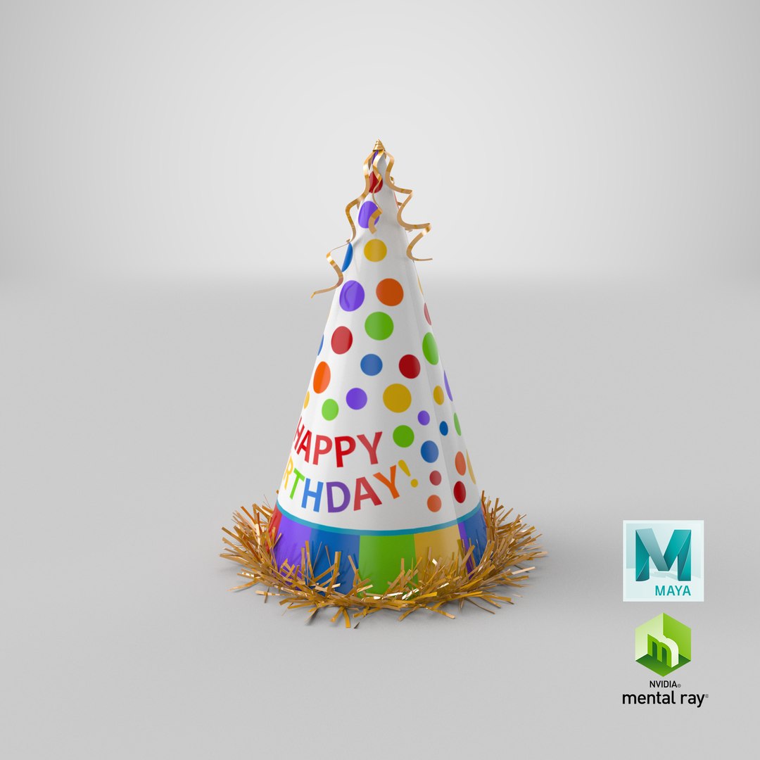 party hat happy birthday 3D model https://p.turbosquid.com/ts-thumb/7A/KhqW5R/mNlEFTRF/stemcell_maya_mental_ray_render/png/1562224941/1920x1080/fit_q87/3bc0e5ab22829b9fb63b4b29b92714604aaa3e59/stemcell_maya_mental_ray_render.jpg