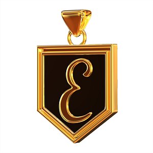 Letter E Pendant 3D model