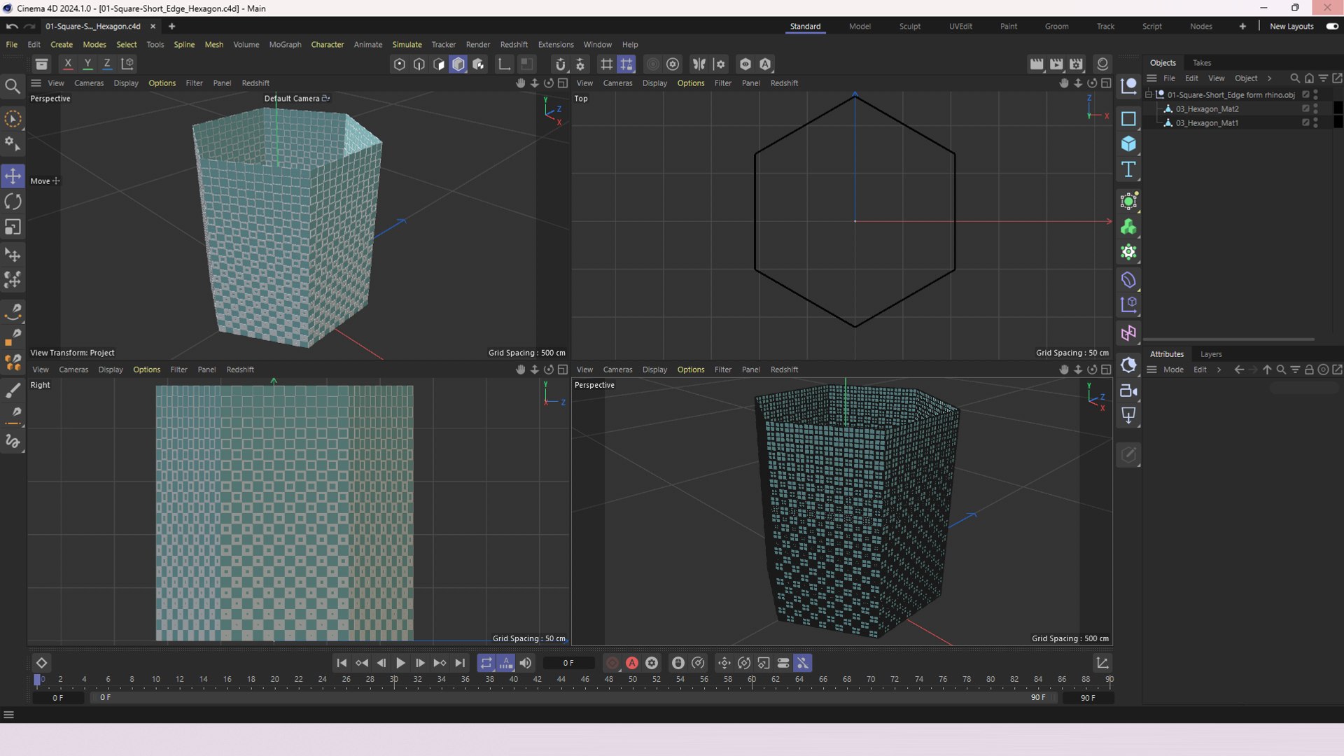Parametric Square Pattern Hexagon Model - TurboSquid 2344960