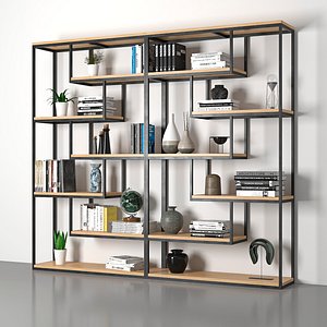 bookcase loft book 3D model