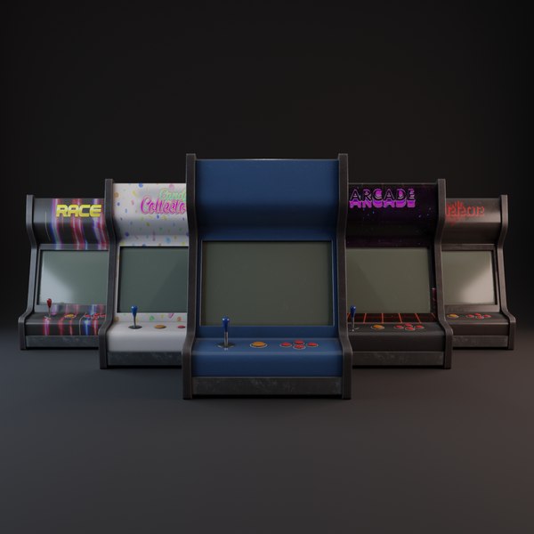 3D 5 Arcade Machines Tabletop- Bartop - Retro Game Ready