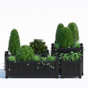 windsor planter black 3D model