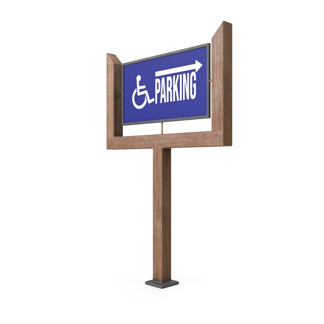 3D Directional Sign Model With Wooden Legs And Arms - TurboSquid 2292969
