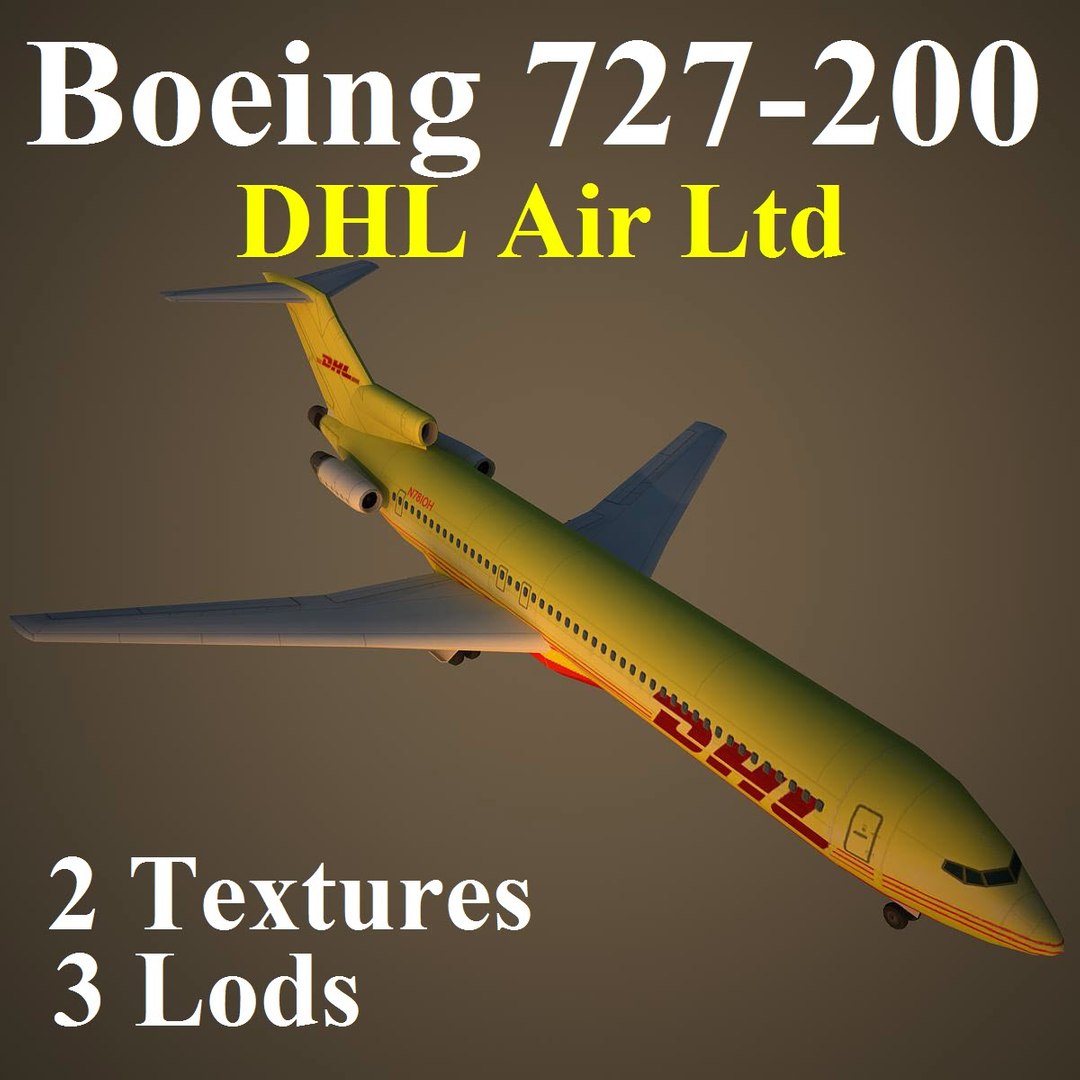 Boeing 727-200 Dhl 3d Max