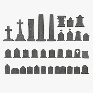3D 33 Tombstone Models model