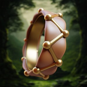3D Luxury Pattern Ring 3D Print 11