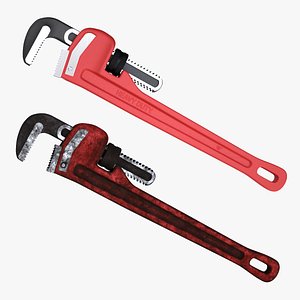 pipe wrench clean dirty 3D model