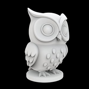 3D Cartoon Owl Figurine 3D Print Model model