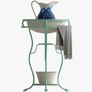 Vintage Washstand with Basin and Jug