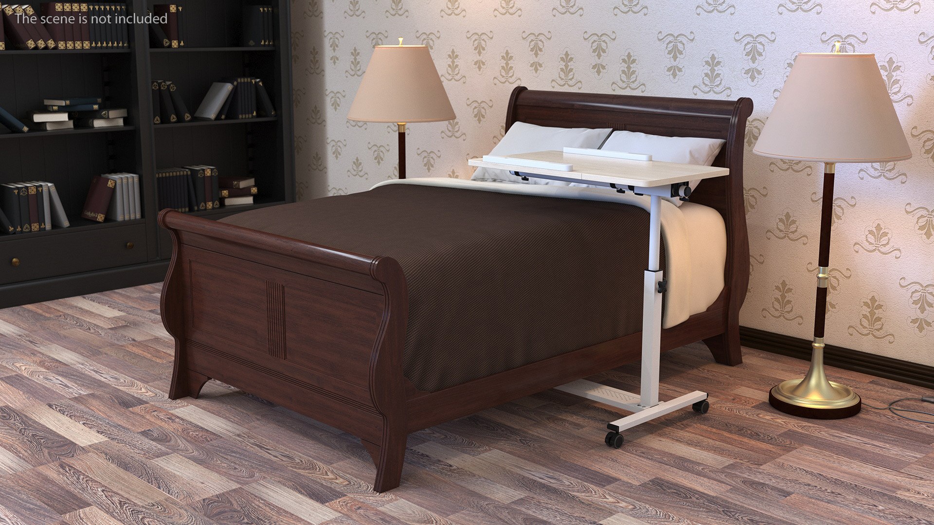 Overbed Laptop Desk With Wheels And Laminated Top 3D - TurboSquid 2152184