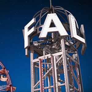 Portable Skyfall Attraction Red Rigged for Cinema 4D 3D model