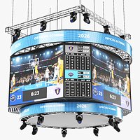 Detailed Basketball Scoreboard Jumbotron