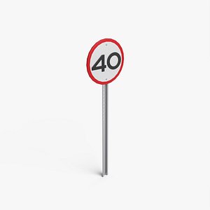 3D model Speed Limit Road Sign 40