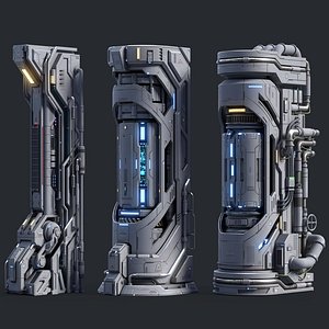 Sci-Fi Parts Kit Pack Vol 02 Column 3D model