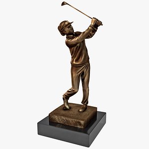 female golfer trophy 3d max