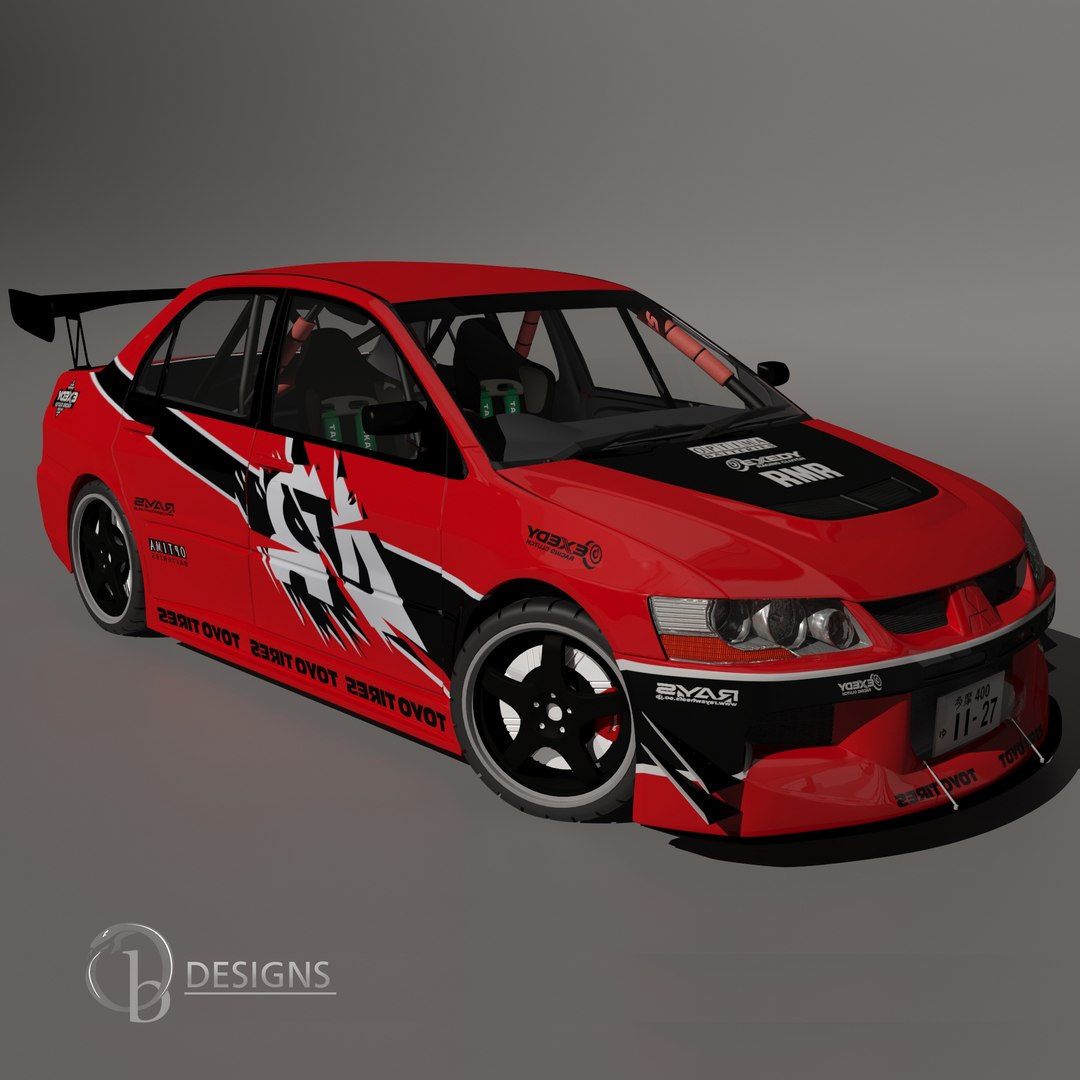 STL file mitsubishi lancer-Tokyo drift 🚗・3D printing design to