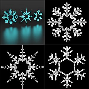 3D snow snowflake model