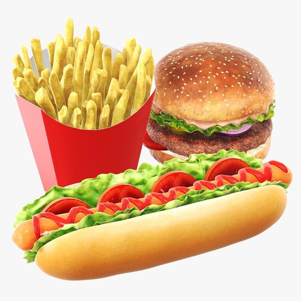 fast food hamburger 3D