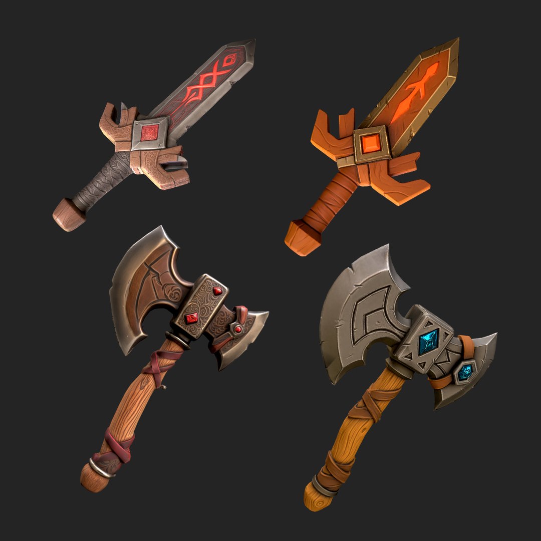 Stylized Fantasy Weapons Vol 1.0 Model - TurboSquid 2499683