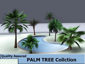 trees swimming pool 3d model