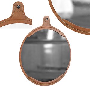 Fairmount Leather Round Mirror