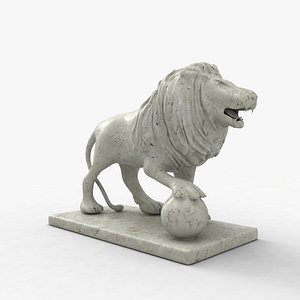 lion statue 3d obj