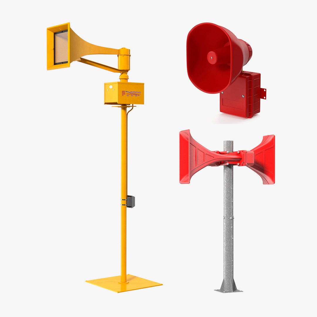 Outdoor Alarm Sirens Collection 2 3D model preview
