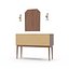 Sideboard-Schrank mit Spiegel aus dunklem Holz