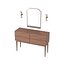 Sideboard-Schrank mit Spiegel aus dunklem Holz