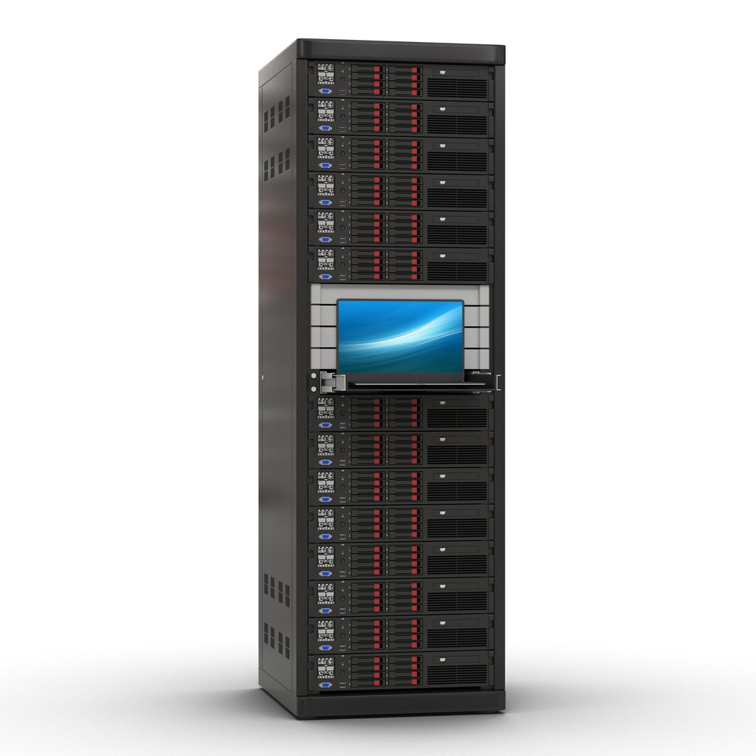 Servers in Rack 3 3D model preview