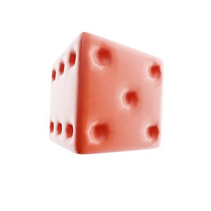 3D Simple Dice Low Poly non painted