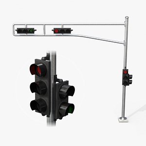 3D Traffic Light Assembly - Multi-Signal Head model