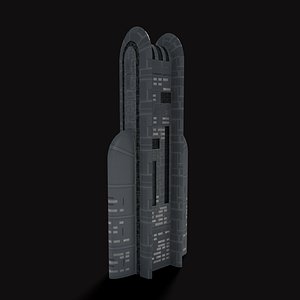 sci-fi building 3d obj