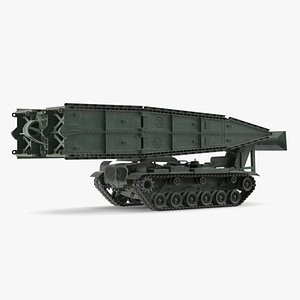 3D Green Armored Vehicle Launched Bridge AVLB M60A1