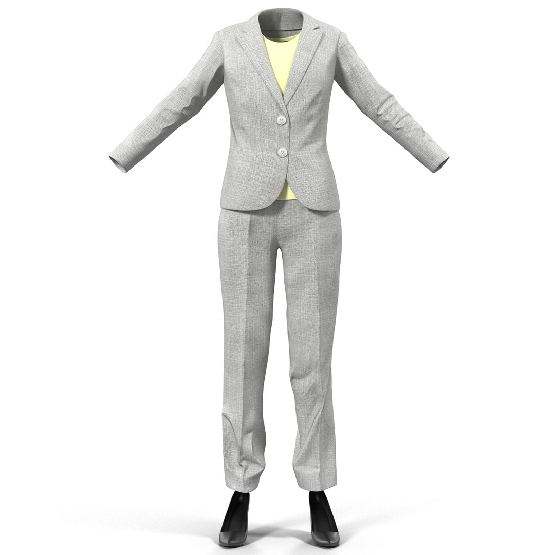 Women Workwear Suit 3D Model 3D model preview