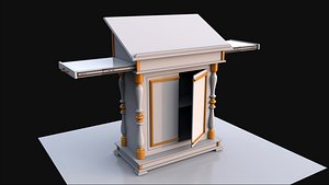 Lectern with shelves