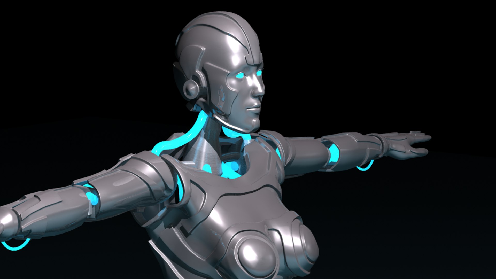 Free Female Robot 3d Model