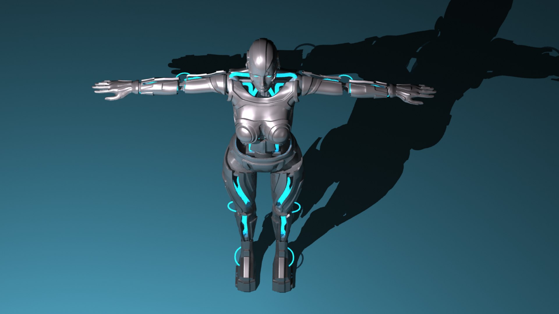 Free Female Robot 3d Model