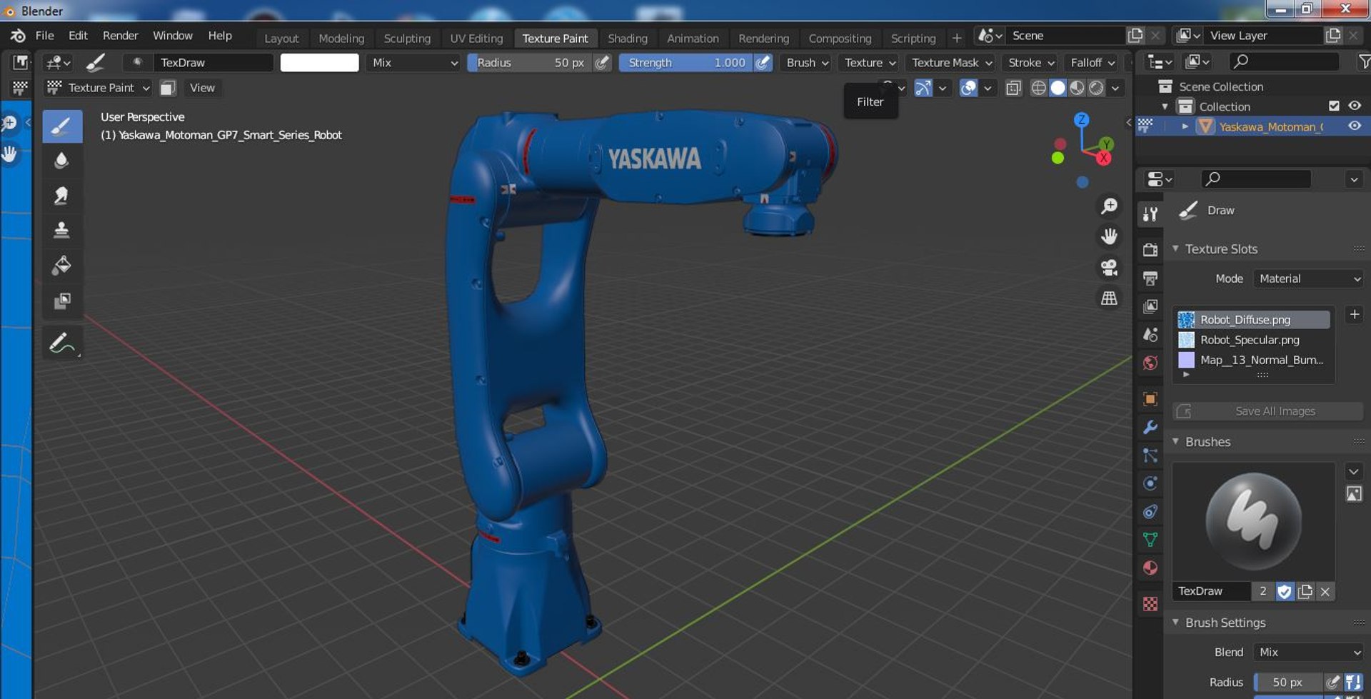 3D Yaskawa Motoman GP7 Smart Series Robot https://p.turbosquid.com/ts-thumb/7B/do2Jnc/LB/yaskawamotomangp7smartseriesrobot3dsmodel021/jpg/1648805158/1920x1080/fit_q87/fa6e4314a2121deb12ce9b4760dcb621fb90ea79/yaskawamotomangp7smartseriesrobot3dsmodel021.jpg