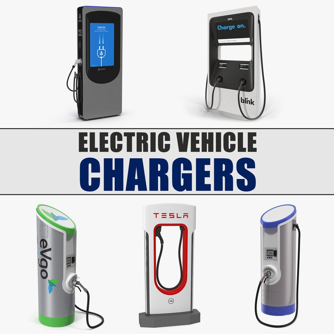 Electric Vehicle Chargers Collection 2 3D model preview