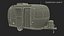 3D model Airstream Travel Trailer Rigged