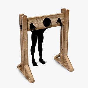 Medieval Pillory - Wooden Classic Pillory - Raw v1 3D model