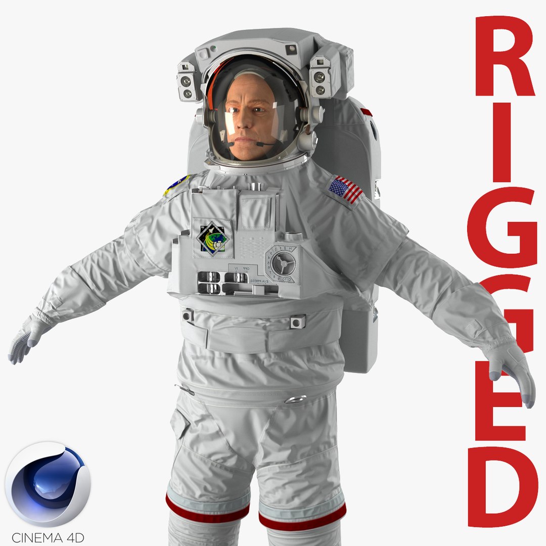 Astronaut Nasa Extravehicular Mobility Unit Rigged 2 for Cinema 4D 3D model preview