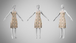 Dress 22 Abstract Tribal Stripe 3D
