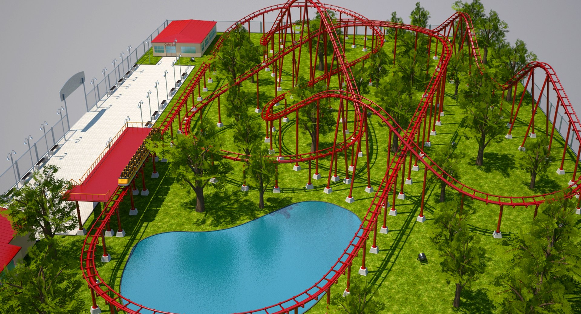 3D Model Roller Coaster Park - TurboSquid 1213042