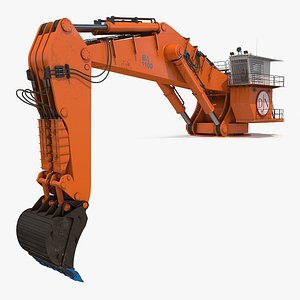 Backhoe Dredger Backacter 1100 Rigged 3D Model