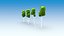 Trees stones mushrooms flowers and grass Low-poly 3D model