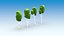 Trees stones mushrooms flowers and grass Low-poly 3D model